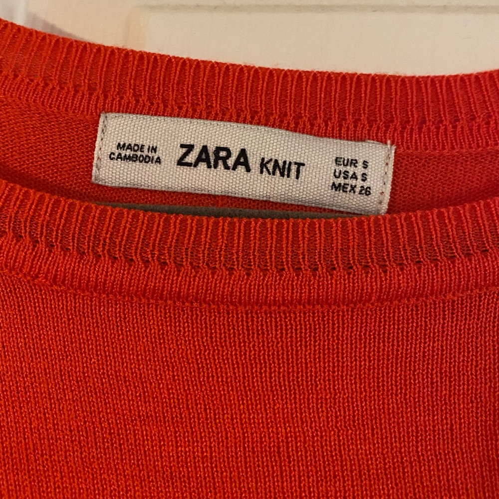 Zara Orange Lightweight Long Sleeved Sweater | S - Picture 5 of 9